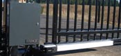 ornamental iron double leaf drive gate